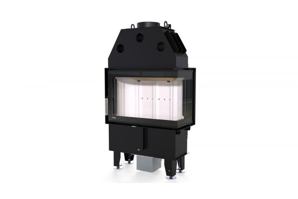 Кутова сталева камінна топка на дровах для повітряного опалення DEFRO Home INTRA SM BP SLIM