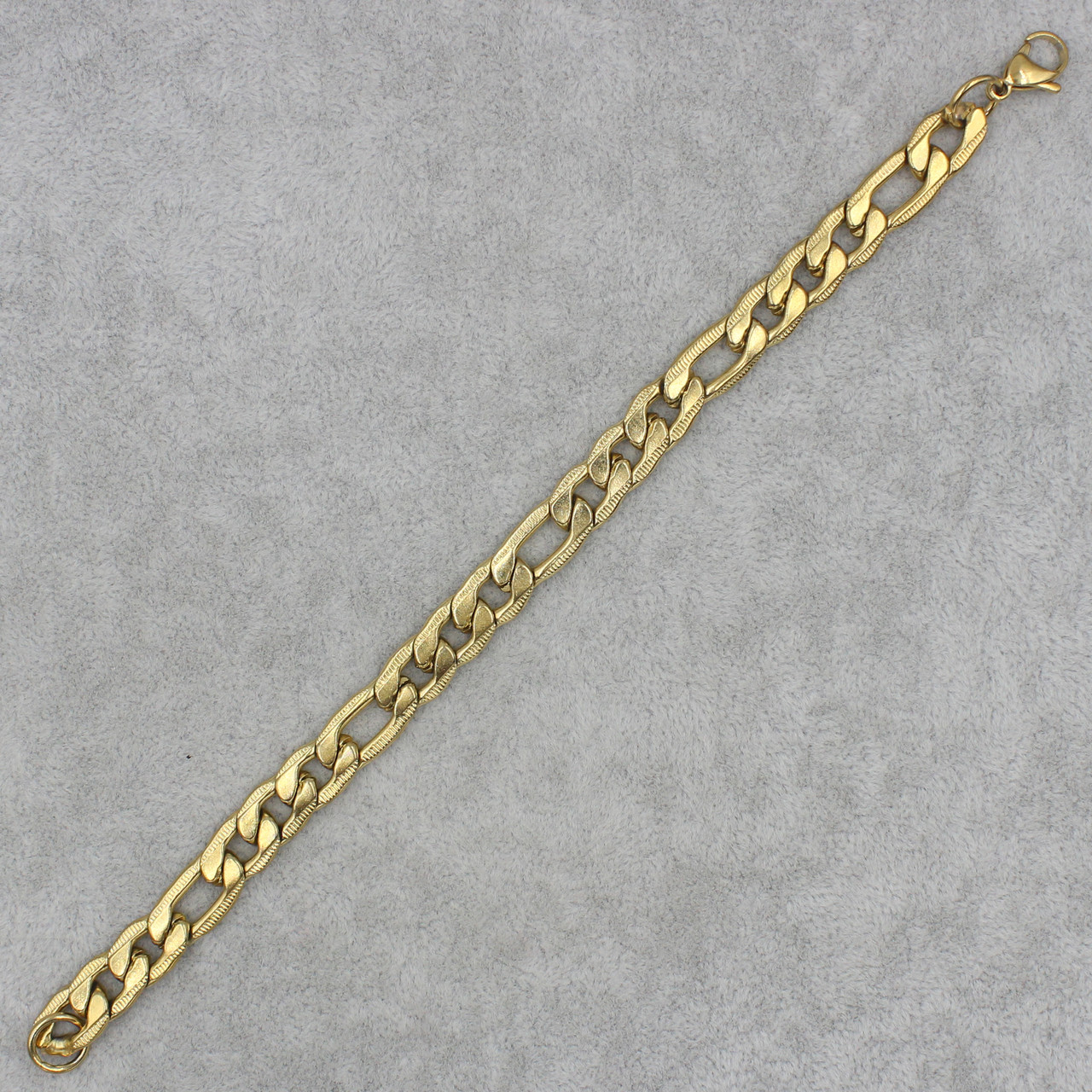 Браслет чоловічий золотистий плетіння карттьє Stainless Steel із медичної сталі довжина 23 см ширина 8 мм