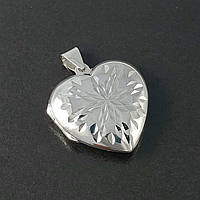 Медальон Сердце серебряный кулон серебро подвеска открывающаяся