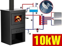 Буржуйка з водяним контуром BLIST B2E 15кВт Піч 150м2 Котел Буржуйка з Водяним Контуром Піч Піч Камін Піч