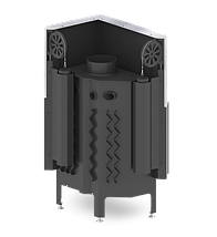 Дров'яна кутова камінна топка сталева для повітряного опалення Hitze ALBERO AL11RG.H-BD з гільйотиною, фото 3