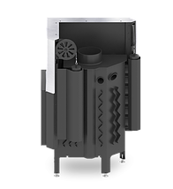 Дров'яна кутова камінна топка сталева для повітряного опалення Hitze ALBERO AL11RG.H-BD з гільйотиною, фото 4