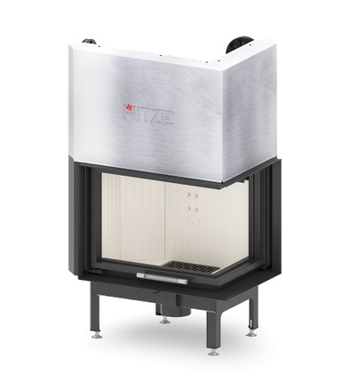 Дров'яна кутова камінна топка сталева для повітряного опалення Hitze ALBERO AL11RG.H-BD з гільйотиною, фото 1