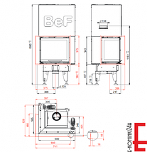 Кутова сталева повітряна топка для каміна, печі на дровах Bef Therm V 6 CL/CP з гільйотиною, фото 5
