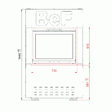 Повітряна камінна топка Bef Therm S 7 з гільйотиною, фото 4