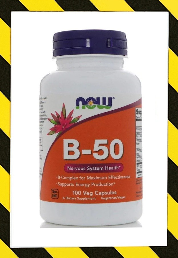 Now Foods, B-50, Комплекс вітамінів групи B B1 B2 B3 B6 B12 холін біотин та ін. 100 розт капсул