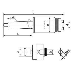 Комплект швидкозмінних патронів для нарізування різьби MK 3/M3 - M12 Bernardo, фото 2