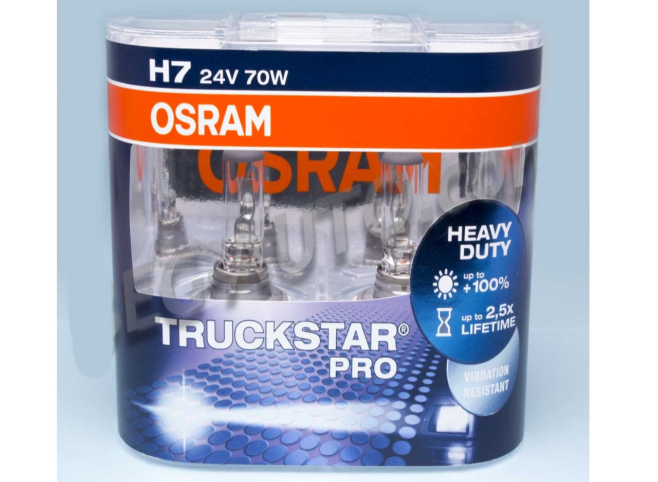 Галогенні лампи в фару авто Н7 24 V 70 W OSRAM Truckstar PRO +100% (2 шт.)