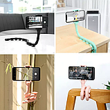 Гнучкий тримач для телефона універсальний із присосками Cute Worm Lazy Holder Black, фото 4