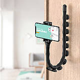 Гнучкий тримач для телефона універсальний із присосками Cute Worm Lazy Holder Black, фото 2