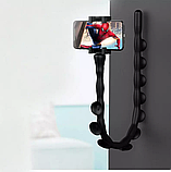 Гнучкий тримач для телефона універсальний із присосками Cute Worm Lazy Holder Black, фото 10