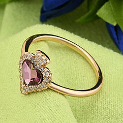 Каблучка Xuping з кристалами Swarovski 83229 розмір 18 ширина 11 мм вага 1.9 г колір аметистовий позолота 18К