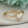 Каблучка Xuping с кристаллами Swarovski 83229 размер 18 ширина 11 мм вес 1.9 г цвет рассвет позолота 18К, фото 3