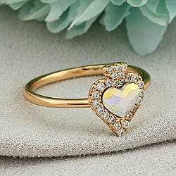 Каблучка Xuping с кристаллами Swarovski 83229 размер 19 ширина 11 мм вес 1.9 г цвет рассвет позолота 18К