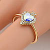 Каблучка Xuping с кристаллами Swarovski 83229 размер 18 ширина 11 мм вес 1.9 г цвет рассвет позолота 18К, фото 4