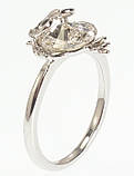 Каблучка Xuping колір Родій із кристалами Swarovski "Сова з кристалом Clear" р.18.5,19.5, фото 3