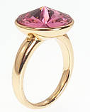 Каблучка Xuping колір 18K з кр-ми Swarovski "Кристал Rose ø 15мм" р.16.5, фото 3