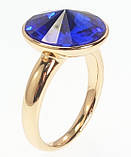 Каблучка Xuping колір 18K з кр-ми Swarovski "Кристал Bermuda Blue ø 15мм" р.16.5, фото 3