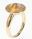 Каблучка Xuping колір 18K з кр-ми Swarovski "Кристал Cappuccino Delite ø 15мм" р.16,17,18,18.5,19.5,20, фото 3
