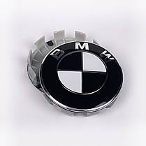 Ковпачки (заглушки) в литі диски BMW (БМВ) 68 мм Чорно - білі, фото 3