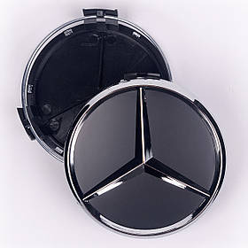 Ковпачки (заглушки) на диски Mercedes Benz (Мерседес)75 мм Матово-чорні
