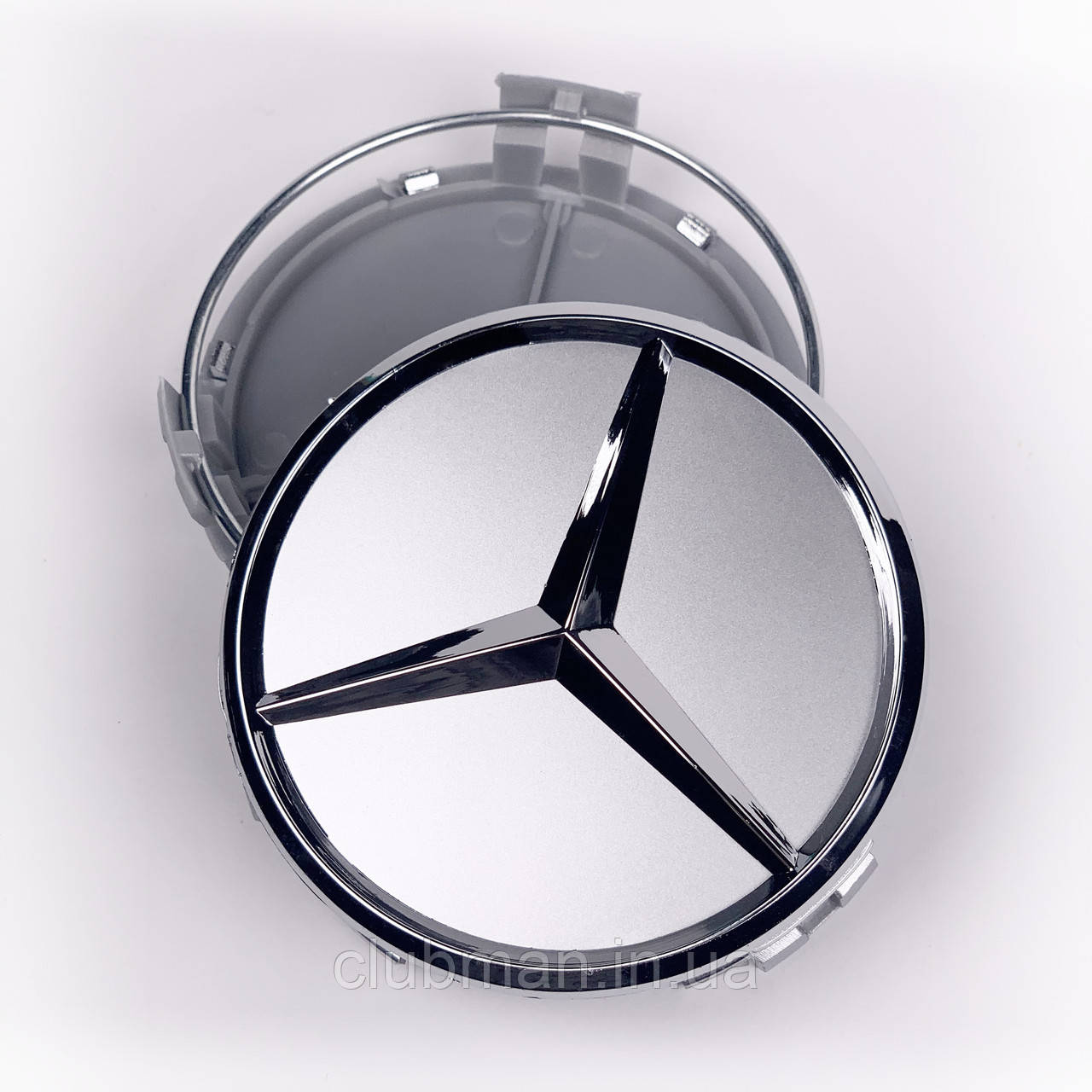 Ковпачки (заглушки) в литі диски Mercedes-Benz (Мерседес)  75 мм. Сріблясті