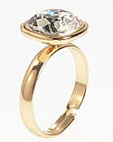 Каблучка Xuping колір 18K з кр-ми Swarovski "Кристал Clear 12х12мм" р.17-18, фото 3