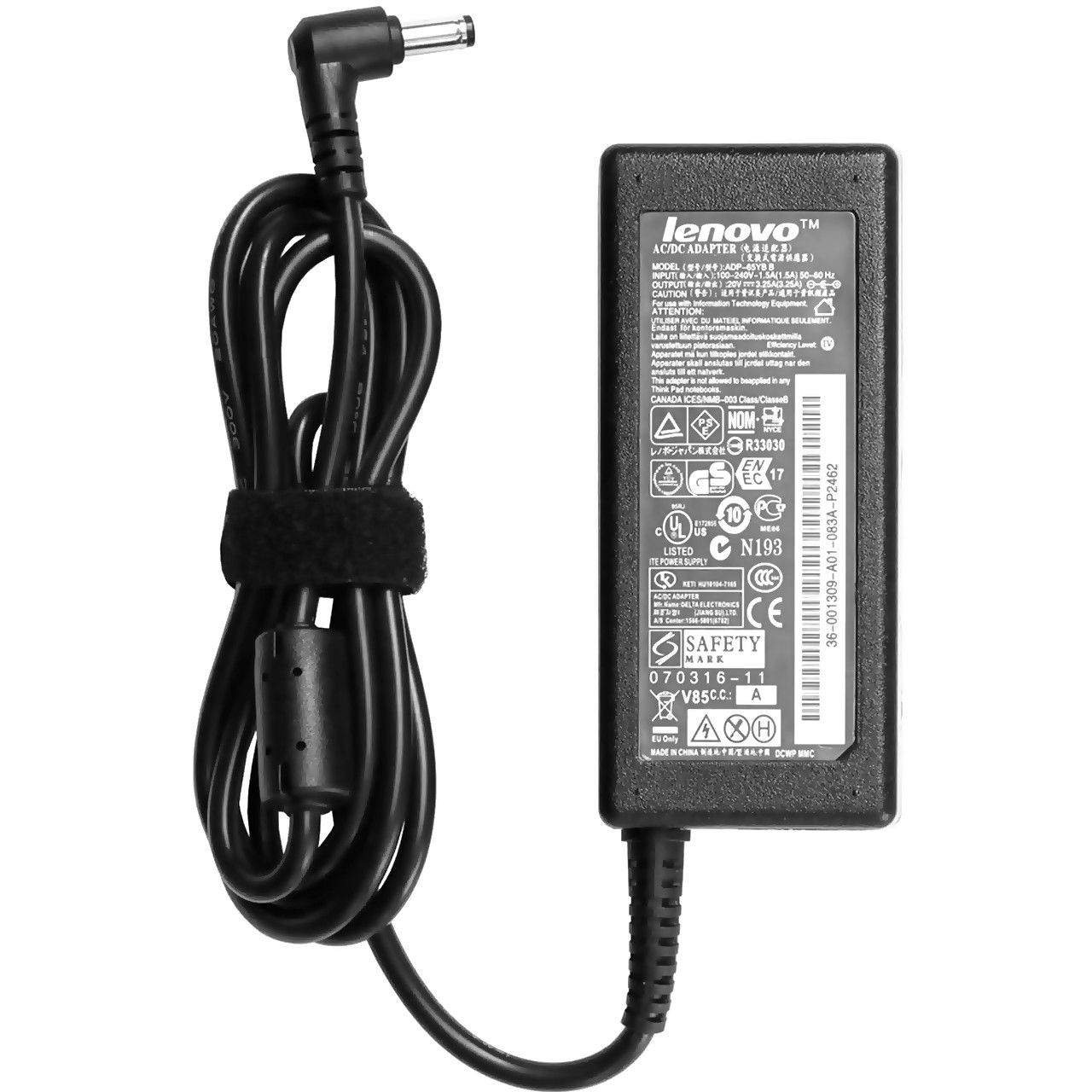 Зарядное устройство сетевой адаптер для ноутбука Lenovo 19V 3.42A 65W штекер 5.5*2.5, фото 1