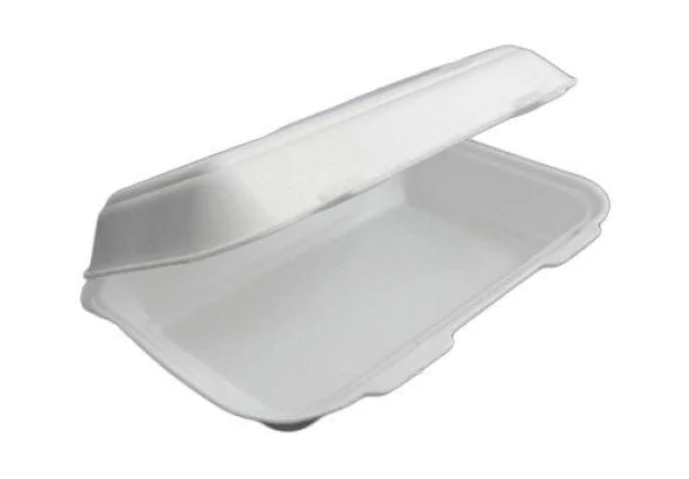 Ланч бокс одноразовий НР-10 24,6х15х6см 250шт білий зі спіненого полістиролу, фото 1