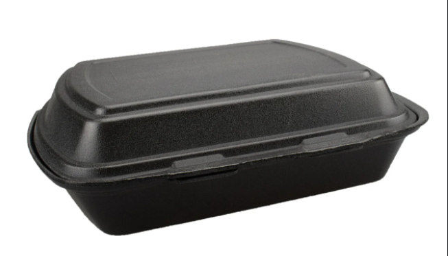 Ланч бокс одноразовий НР-1 24х20,5х8см 125шт чорний зі спіненого полістиролу, фото 1