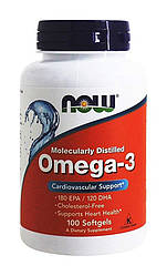 Жирні кислоти NOW Omega-3 — 100 softgels