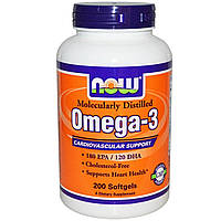 Жирные кислоты NOW Omega-3 - 200 softgels