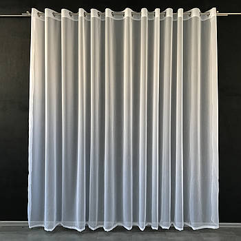 Тюль на люверсах, гардини на вікна, гардини для залу та спальні Білий (T-K-L-5)