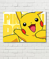 Пікаллю плакат Покемон плакат Яскравий плакат Друк на полотні Веселий Пікаллю плакат Жовтий герой Дитячі постери