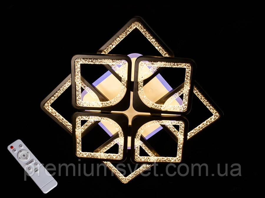Світлодіодна стельова люстра MX2557/4+4S BK LED 3 color dimmer