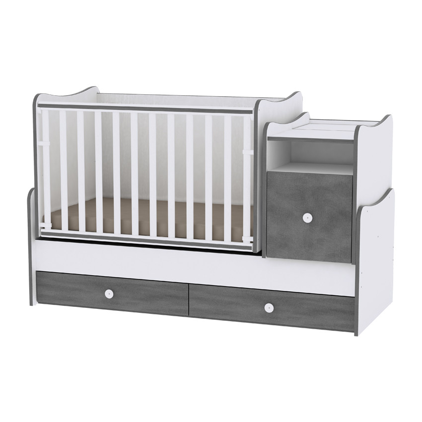 Дитяче ліжко-трансформер 6 в 1 Trend White Vintage Gray, фото 1