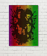 Битлз плакат Beatles плакат Музыкальный плакат Фото холст Битлз постер на стену Друк на холсті Газетный фон