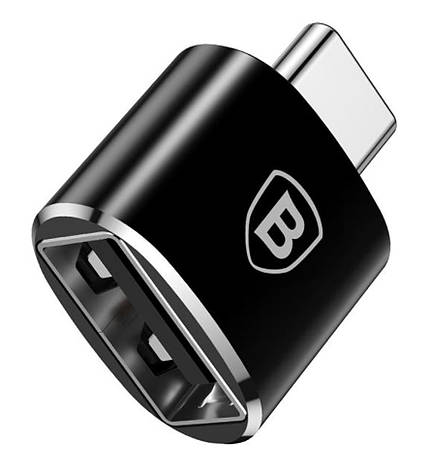 Перехідник Baseus USB на Type-C MAX 2.4A Чорний (CATOTG-01), фото 1