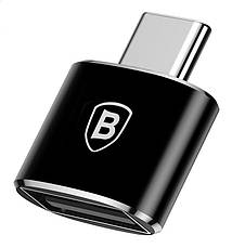 Перехідник Baseus USB на Type-C MAX 2.4A Чорний (CATOTG-01), фото 3