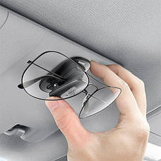 Автотримач для окулярів кліпса автомобільний тримач Baseus Platinum Vehicle Eyewear Чорний ACYJN-A01, фото 3