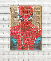 Человек паук плакат Spider man постер Людина-павук плакат Газетный фон Плакат с газеты Герой на плакате Холст