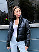 Модна жіноча дута куртка з екошкіри, фото 4