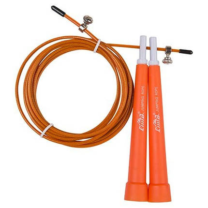 Скакалка для кросфіту червона Cima 3м, ручка PVC, фото 2
