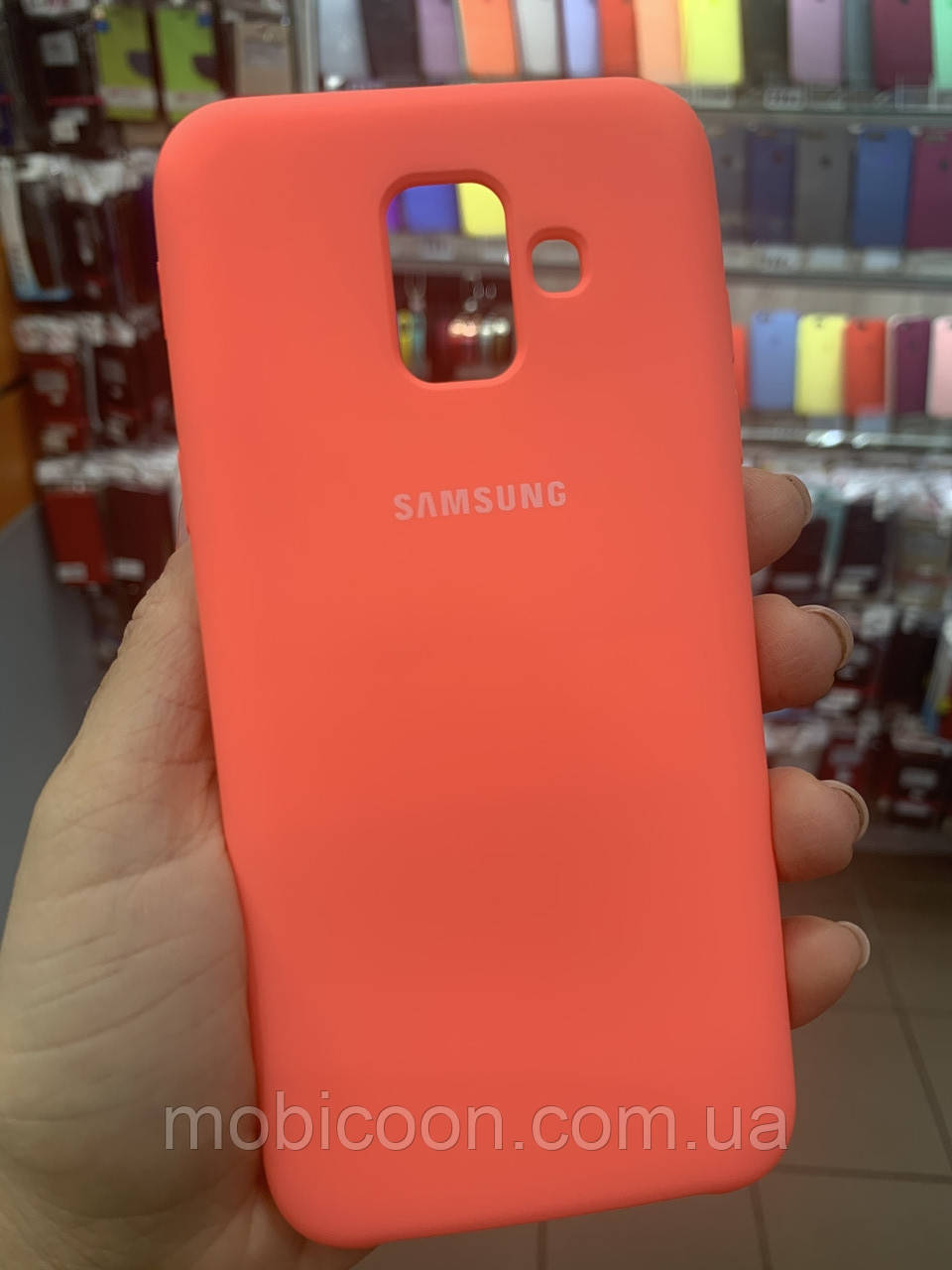 Чохол Silicone Case для Samsung Galaxy A6 (А600) кораловий