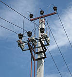 Трьохполюсний роз'єднувач РЛНД-10/400-У1 без заземлення (з приводом ПР-1), фото 3