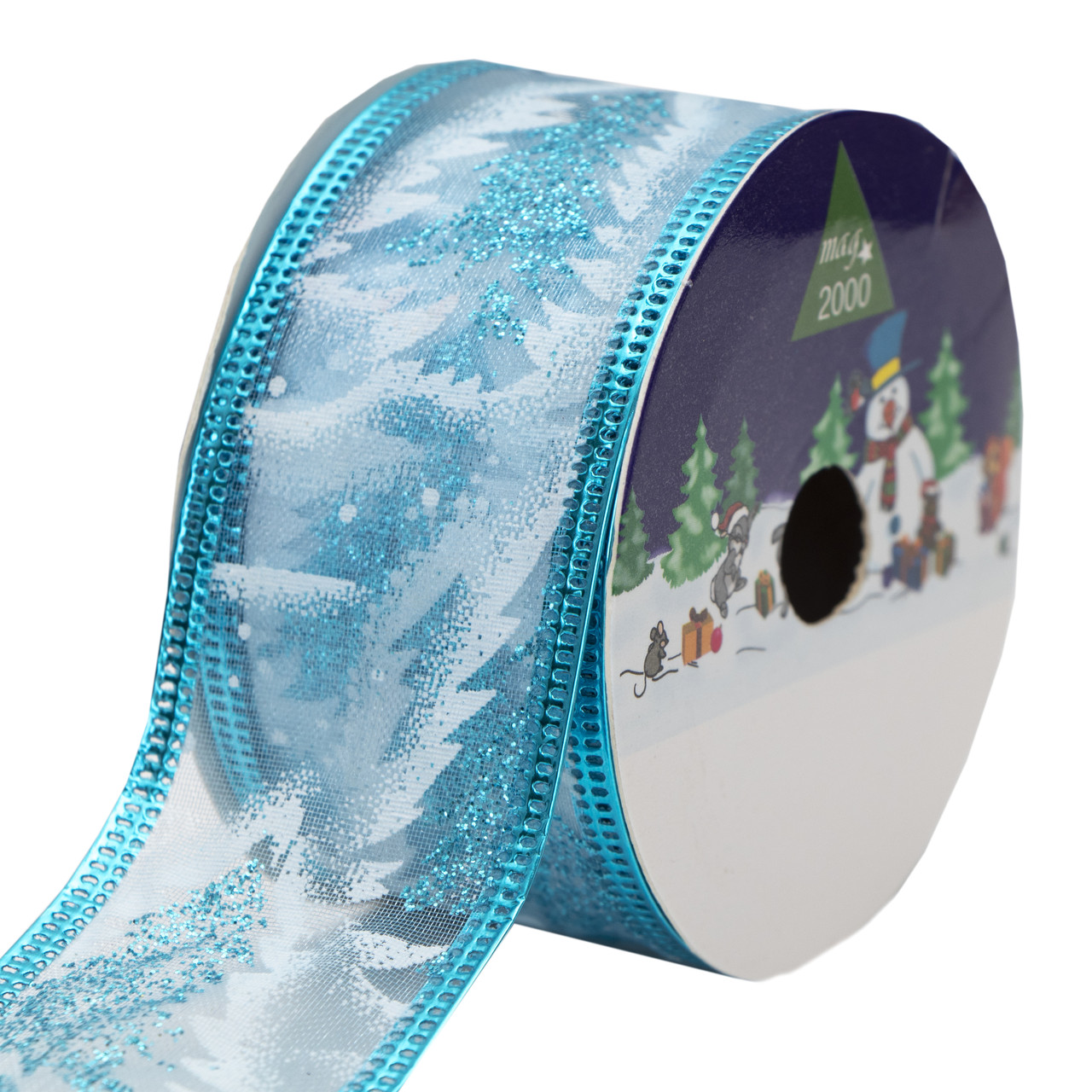 Декоративна прикраса - стрічка в рулоні, 3 м, 4 см, блакитний, нейлон (080839-7), фото 1