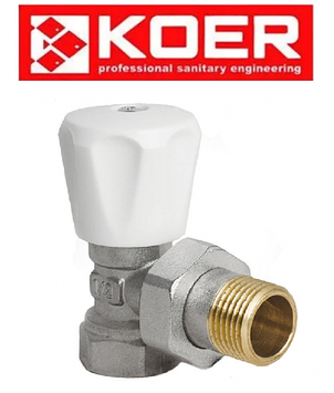 Кран радіаторний кутовий 1/2 KOER KR.901(Чехія)