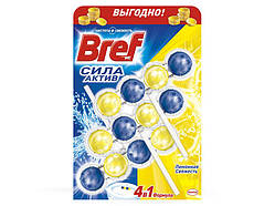 Гель для унітазу Бреф 3 шт по 4 кульки 50мл лимон
