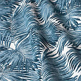 Готові штори 1,8*2,7 м (2 шт.) бавовна з тефлоном тропічне листя сині 032928v9, фото 2