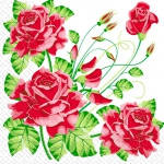 Салфетки розы Марго 18 шт 33х33 см